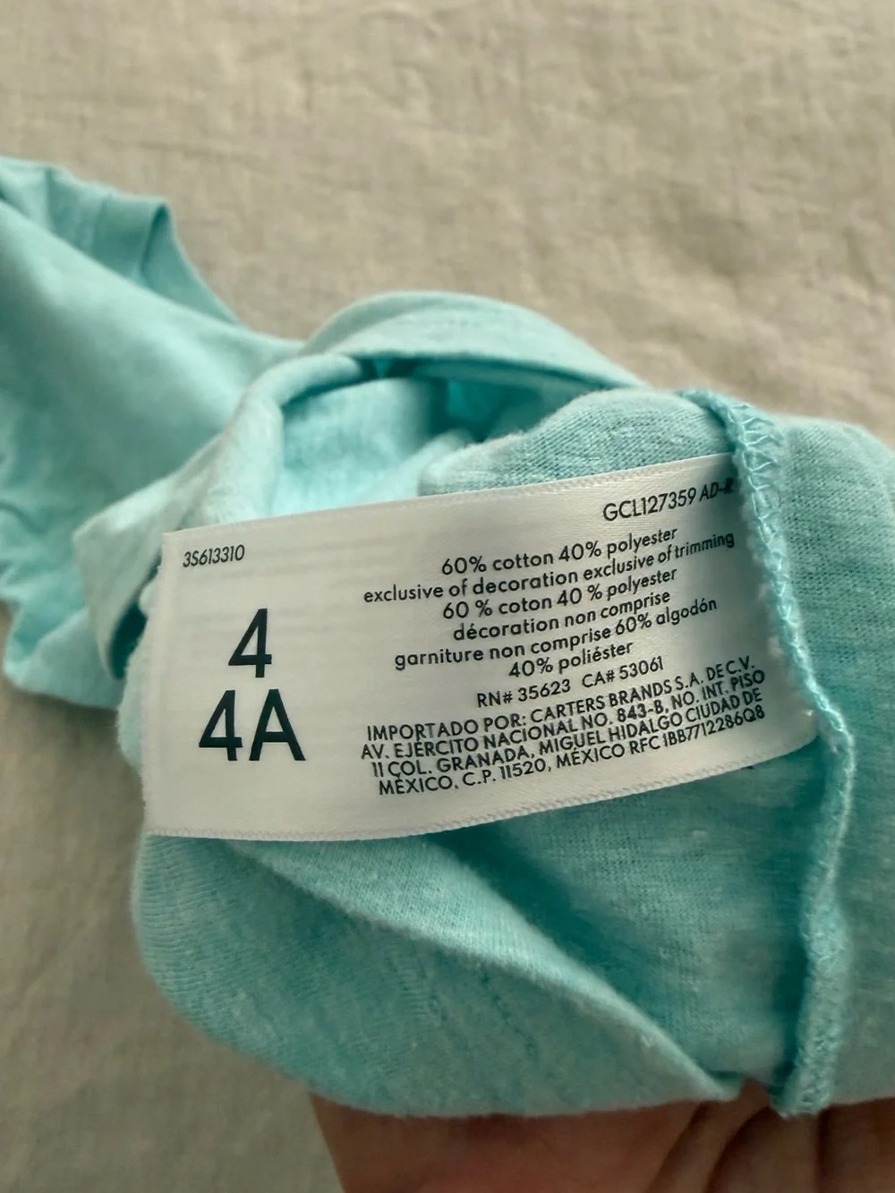 OshKosh B'gosh Light Aqua Henley Pocket Tee